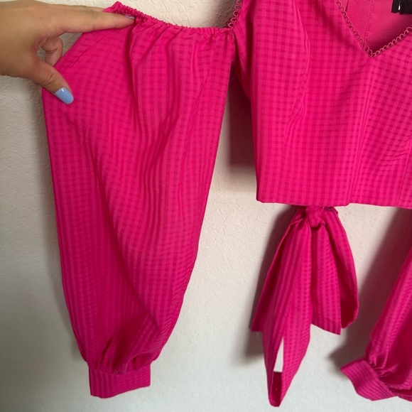 REVOLVE NBD Pink Off Shoulder Crop Top Size M Party Night Out Date Baddie Trendy - Picture 5 of 9